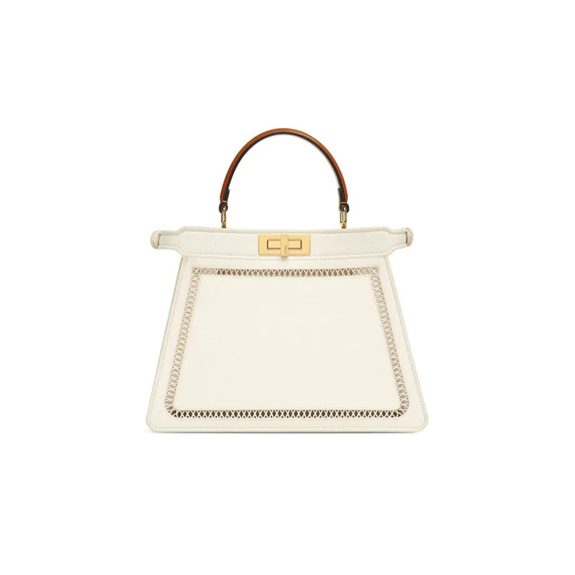 F**di fabric vitello ajour embroidered medium peekaboo i see u grezzo cuoio 8bn321aayof189s (33*25*12cm)